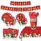 177PCS Christmas Paper Plates Napkins Party Supplies, Christmas Tree Santa Claus Theme Party Supplies Disposable Paper Tableware for Decorations for Merry Christmas Serves 25